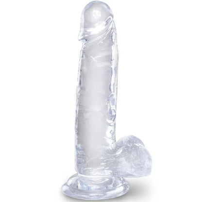 King Cock – Clear Pénis Réaliste avec Boules 15.2 cm Transparent