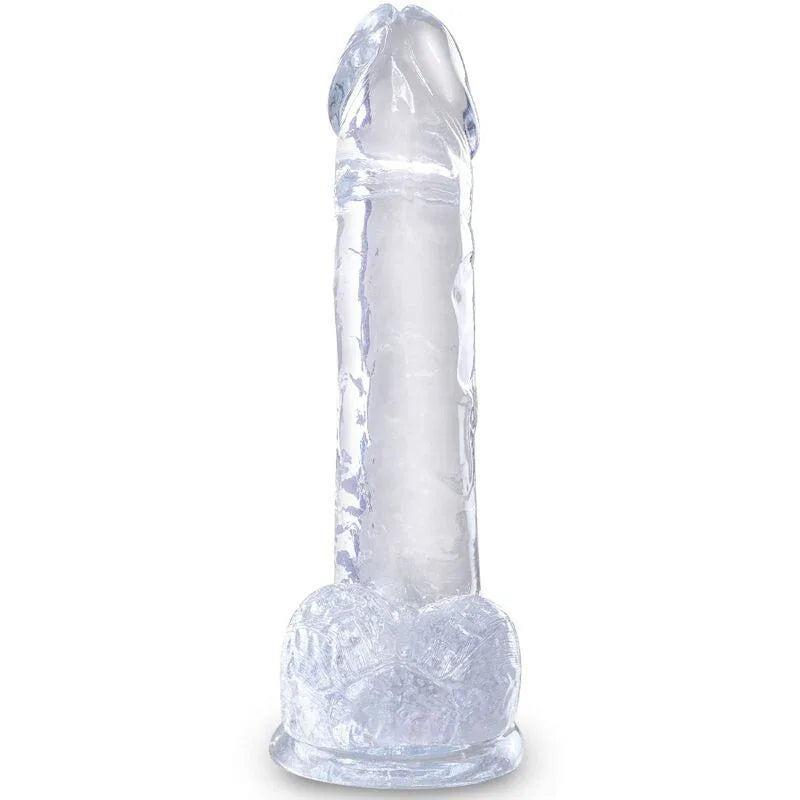 King Cock – Clear Pénis Réaliste avec Boules 15.2 cm Transparent