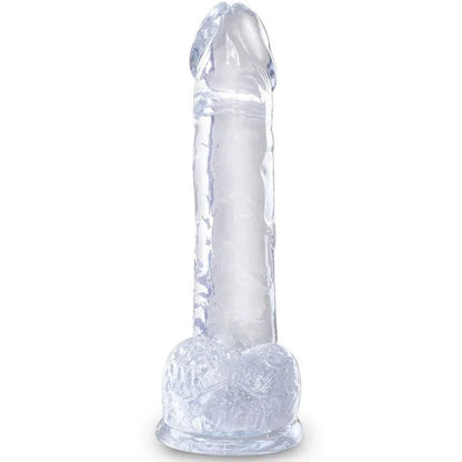 King Cock – Clear Pénis Réaliste avec Boules 15.2 cm Transparent
