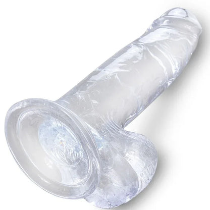 King Cock – Clear Pénis Réaliste avec Boules 15.2 cm Transparent