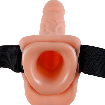 SERIE FETISH FANTASY - ARNÉS AJUSTABLE CON CONTROL REMOTO PENE REALISTA CON TESTICULOS 7 PULGADAS