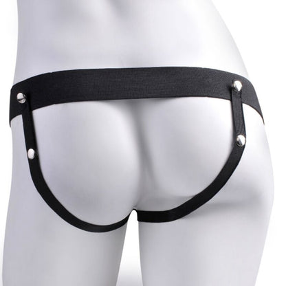 FETISH FANTASY SERIES - HARNAIS RÉGLABLE PÉNIS RÉALISTE AVEC BALLES RECHARGEABLES ET VIBRATEUR 17.8 CM