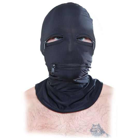 FETISH FANTASY SERIES - BLACK ZIPPERED BALACLAVA