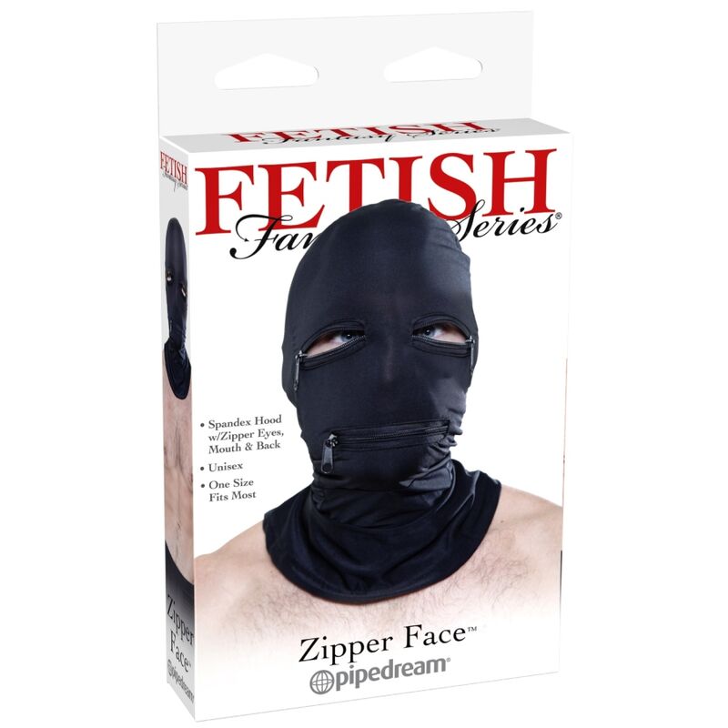 FETISH FANTASY SERIES - BLACK ZIPPERED BALACLAVA