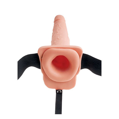 SERIE FETISH FANTASY - ARNÉS AJUSTABLE PENE REALISTA CON BOLAS DE CHORREO 19 CM