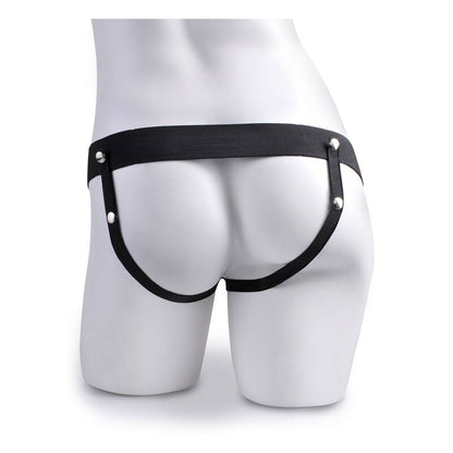 SERIE FETISH FANTASY - ARNÉS AJUSTABLE PENE REALISTA CON BOLAS DE CHORREO 19 CM