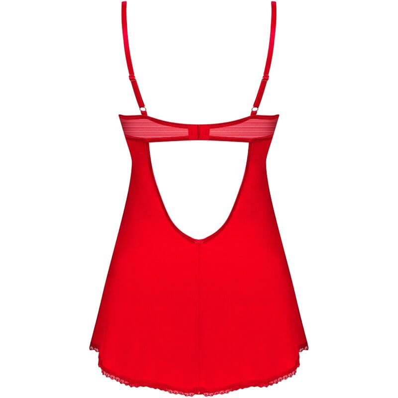 OBSESSIVE - RED INGRIDIA SHIRT &amp; Thong XS/S