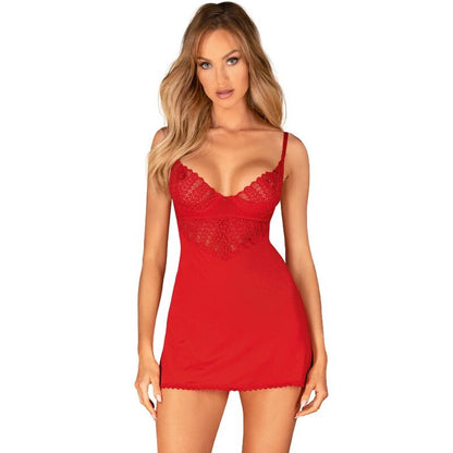 OBSESSIVE - RED INGRIDIA SHIRT &amp; Thong XS/S