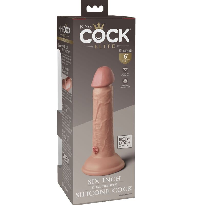 KING COCK - DILDO DE SILICONA REALISTA ELITE DE 15,2 CM