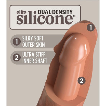 KING COCK - ELITE GODE REALIZED IN SILICONE 17.8 CM CARAMEL