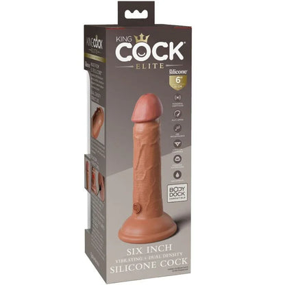 King Cock – Elite Gode Réaliste Vibrant & Silicone 15.2 cm Caramel