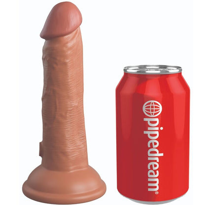 KING COCK - DILDO REALISTA ELITE VIBRADOR Y DE SILICONA 15,2 CM CARAMELO