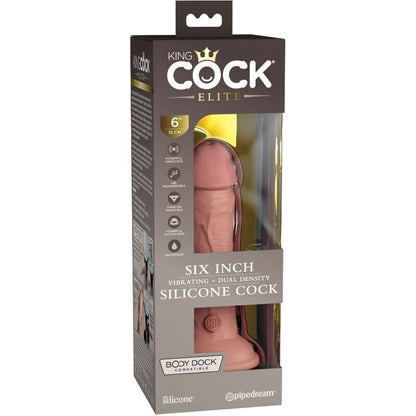 KING COCK - ELITE GODE RÉALISTE VIBRANT &amp; SILICONE 15.2 CM