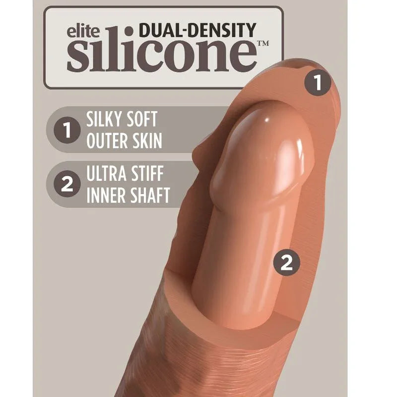 King Cock – Elite Gode Réaliste Vibrant & Silicone 20.3 cm Caramel