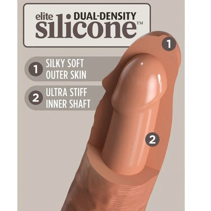 King Cock – Elite Gode Réaliste Vibrant & Silicone 20.3 cm Caramel