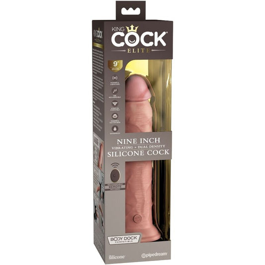 KING COCK - ELITE VIBRATEUR GODE RÉALISTE &amp; TÉLÉLÉLÉCOMMANDE IN SILICONE 23 CM