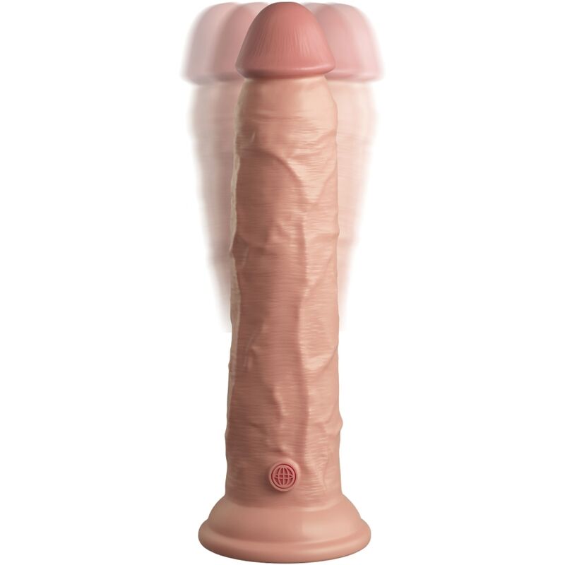 KING COCK - DILDO VIBRADOR DE SILICONA REALISTA Y CON CONTROL REMOTO DE 23 CM