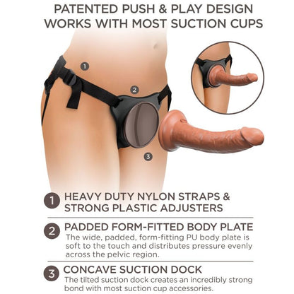KING COCK - ARNÉS AJUSTABLE CÓMODO DE ÉLITE CON DILDO DE 17,8 CM
