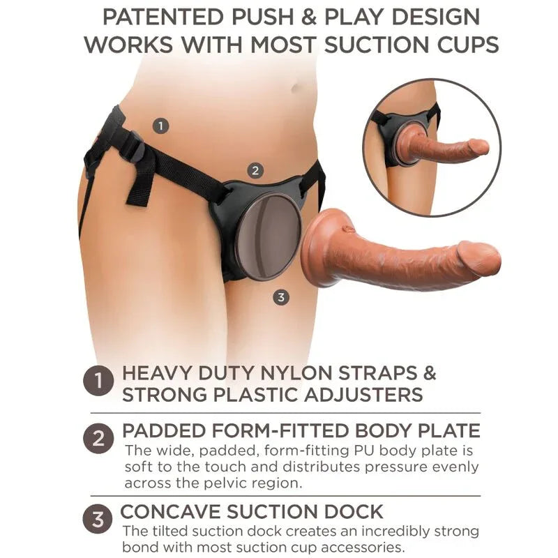 King Cock – Elite Harnais Réglable Confortable avec Gode 17.8 cm