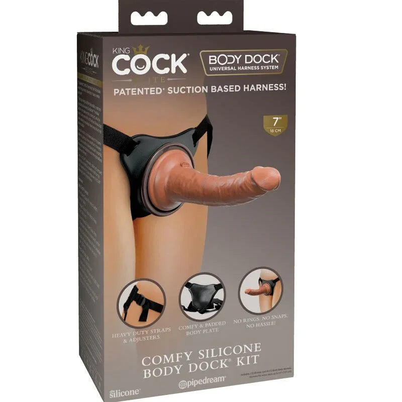 King Cock – Elite Harnais Réglable Confortable avec Gode 17.8 cm