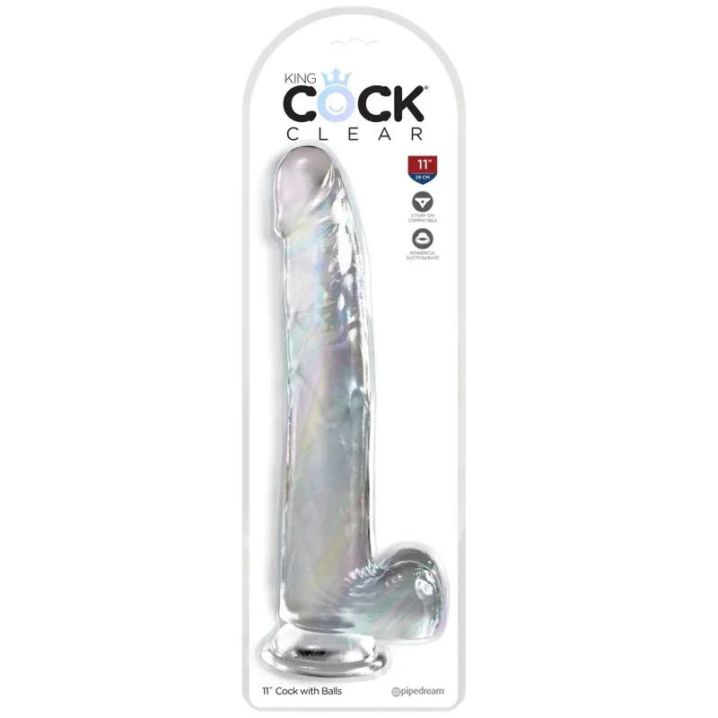King Cock – Clear Gode avec Testicules 24.8 cm Transparent