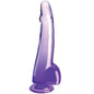 KING COCK - DILDO TRANSPARENTE TESTICULOS 19 CM MORADO