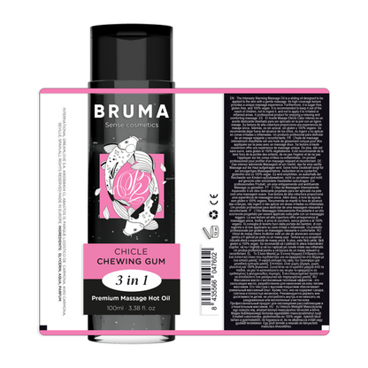 Huile de massage premium effet chaleur saveur gomme 3 en 1 - 100 ml – Bruma