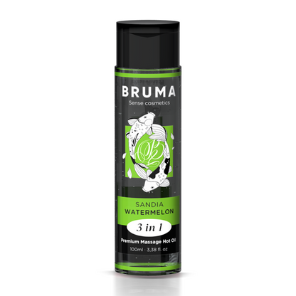Huile de massage premium effet chaleur saveur de pastèque 3 en 1 - 100 ml – Bruma