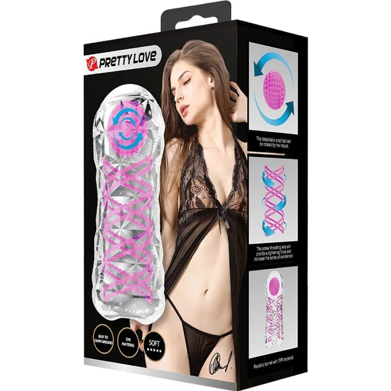 Pretty Love – Masturbateur Masculin Fantasy avec Spirale Interne et Balles Transparentes