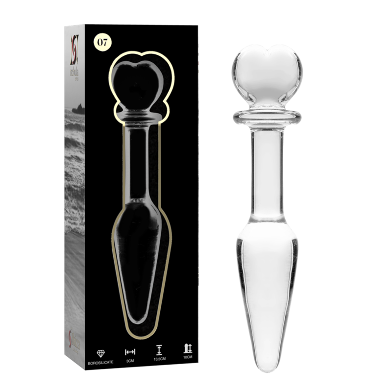 Plug anal modèle 7 verre borosilicate clair 13.5 cm -o- 3 cm – Nebula Series By Ibiza
