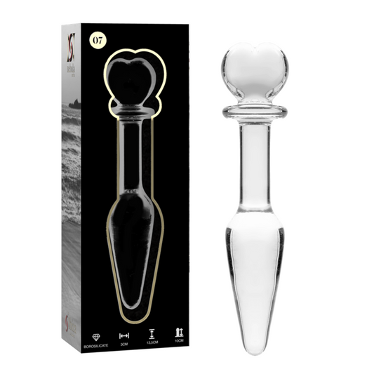 Plug anal modèle 7 verre borosilicate clair 13.5 cm -o- 3 cm – Nebula Series By Ibiza