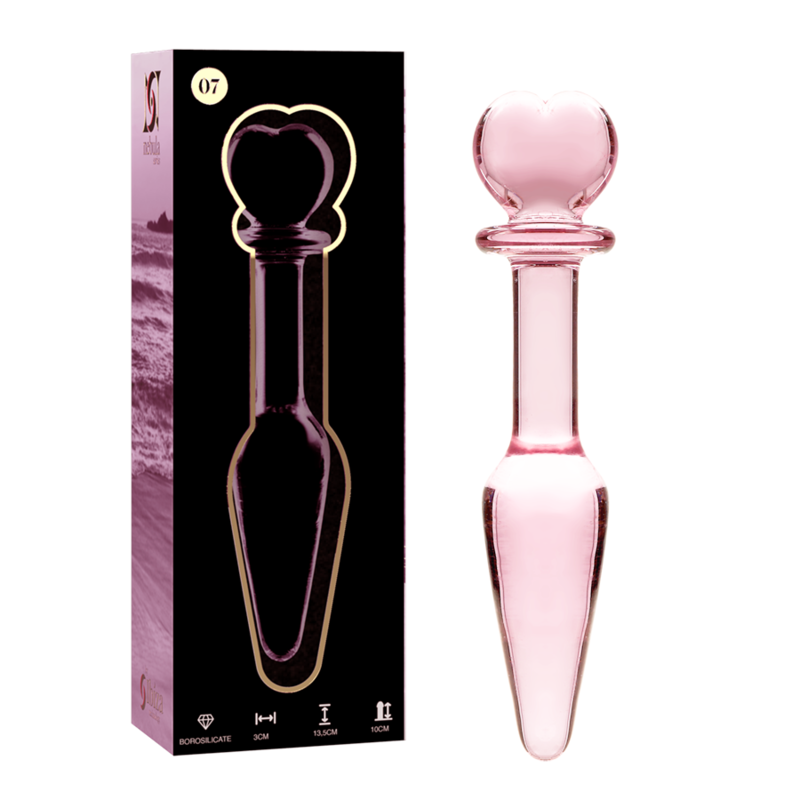 Plug anal modèle 7 verre borosilicate clair 13.5 cm -o- 3 cm – Nebula Series By Ibiza