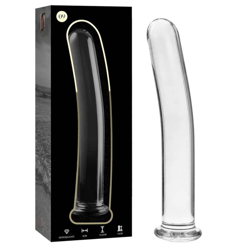 Modèle 9 gode en verre borosilicate clair 15.5 cm -o- 2.5 cm – Nebula Series By Ibiza