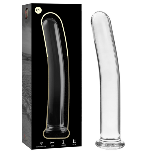 Modèle 9 gode en verre borosilicate clair 15.5 cm -o- 2.5 cm – Nebula Series By Ibiza