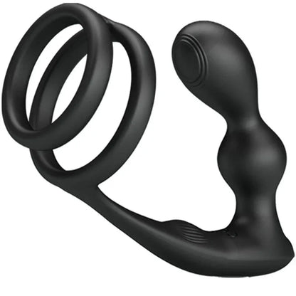 Pretty Love – Anneau Pénis Marshall avec Plug Anal Vibrant avec Télécommande