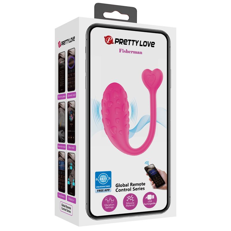 PRETTY LOVE - HUEVO VIBRADOR ROSA FISHER CONTROLADO POR APP