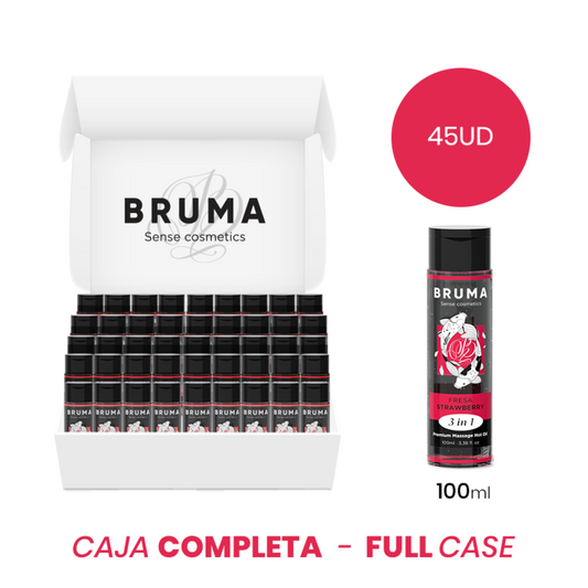 Bruma huile de massage premium effet chaleur saveur fraise 3 en 1 - 100 ml – Moq 45