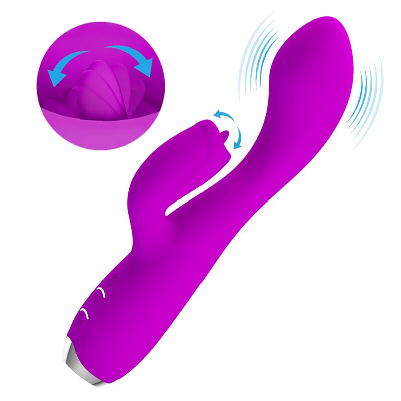 PRETTY LOVE - GLORIA VIBRADOR CONEJO RECARGABLE IMPERMEABLE MORADO