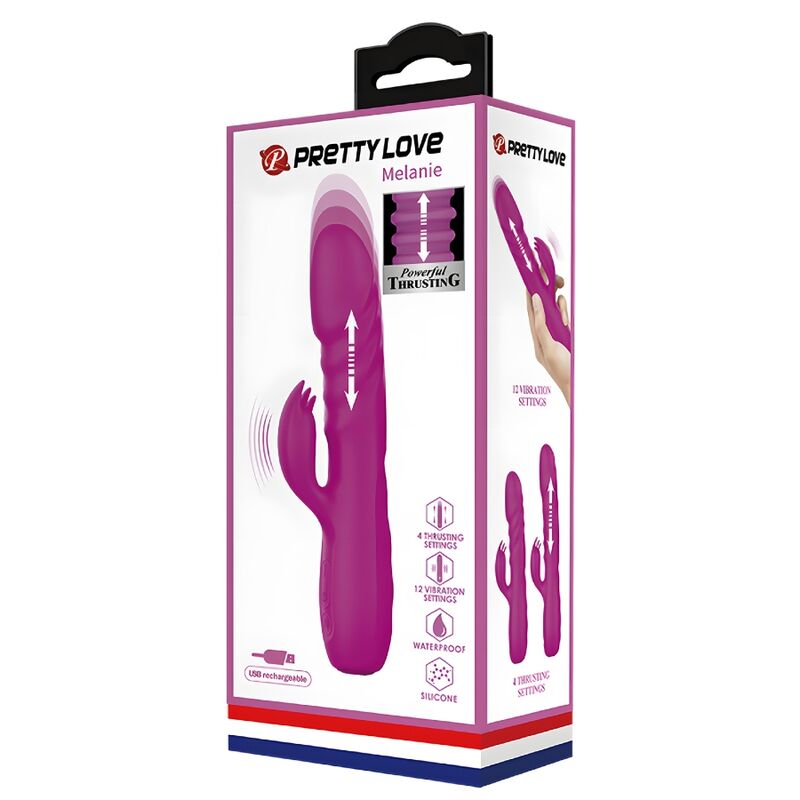 PRETTY LOVE - VIBRADOR CONEJO RECARGABLE MELANIE PURPLE
