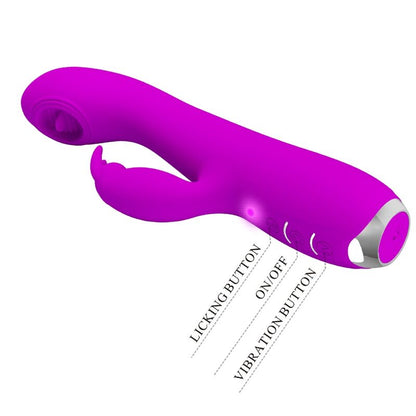 PRETTY LOVE - RACHEL VIBRADOR RECARGABLE CON ONDAS ESTIMULANTES MORADO