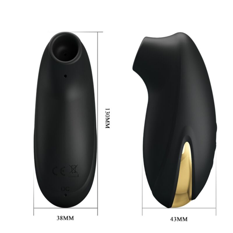 Masseur à aspiration rechargeable de luxe noir – Pretty Love