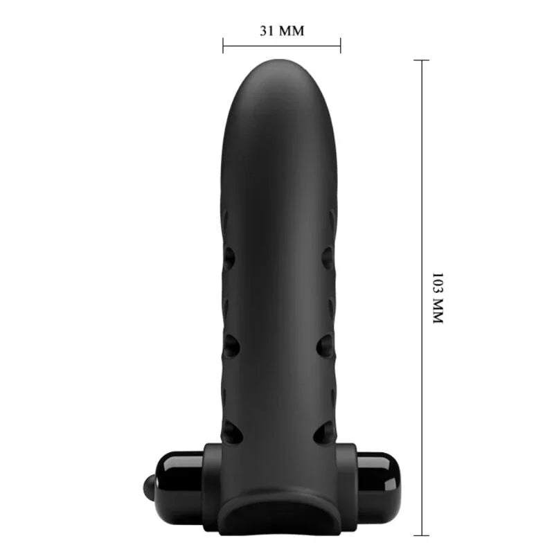 Pretty Love – Couvercle de Doigt Vibrateur Lapin Noir Vance