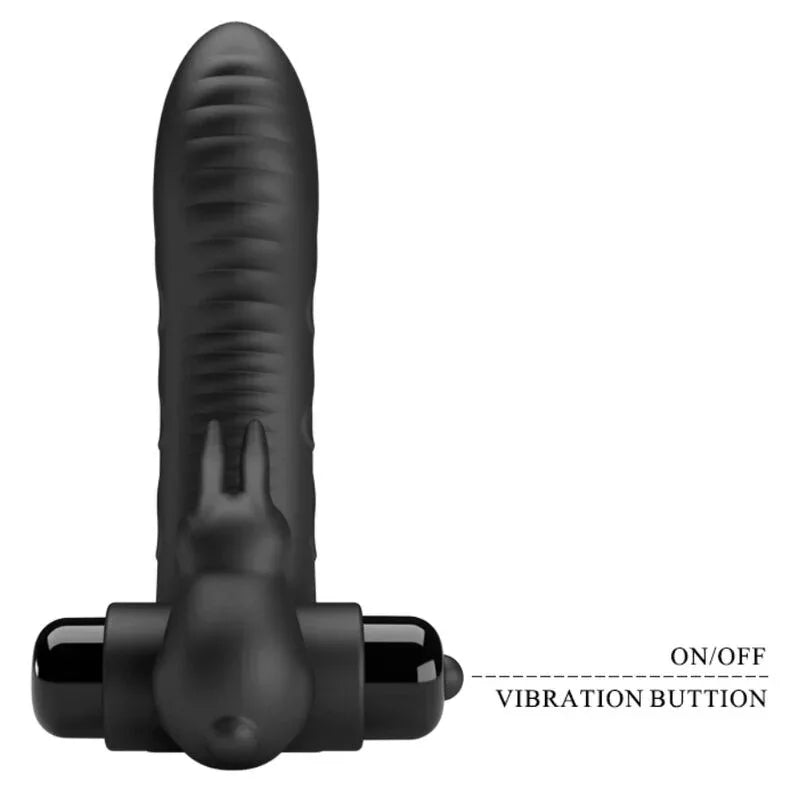 Pretty Love – Couvercle de Doigt Vibrateur Lapin Noir Vance