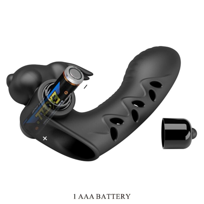 PRETTY LOVE - FUNDA PARA DEDO CON VIBRADOR VANCE BLACK RABBIT