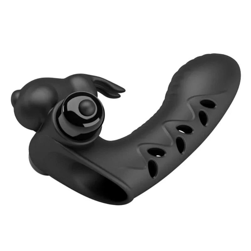 Pretty Love – Couvercle de Doigt Vibrateur Lapin Noir Vance