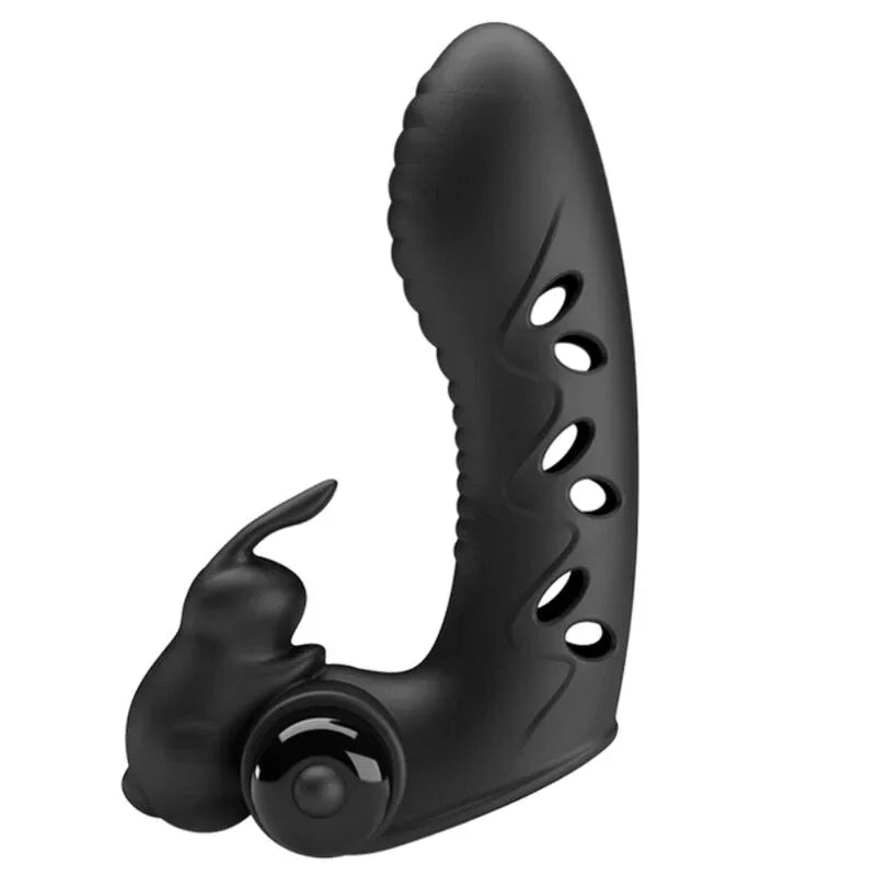 Pretty Love – Couvercle de Doigt Vibrateur Lapin Noir Vance