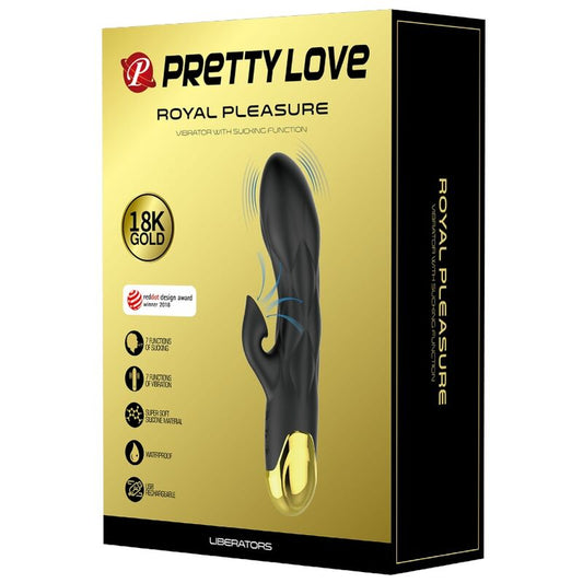 PRETTY LOVE - VIBRADOR RECARGABLE DE LUJO BAÑADO EN ORO NEGRO