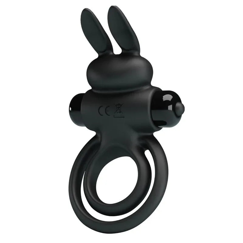 Pretty Love – Anneau de Lapin Vibrator Iii pour Pénis Noir