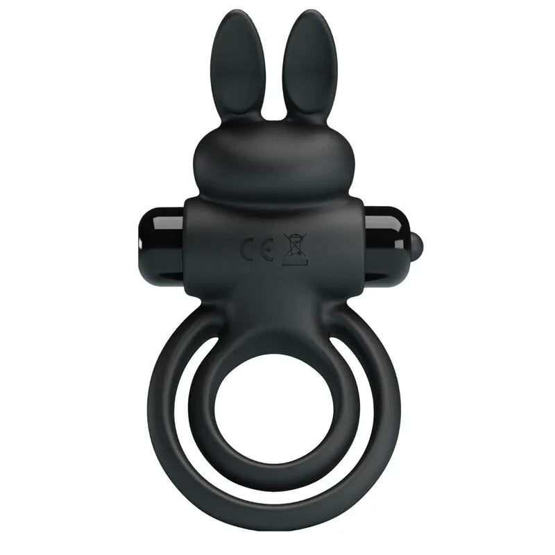 Pretty Love – Anneau de Lapin Vibrator Iii pour Pénis Noir