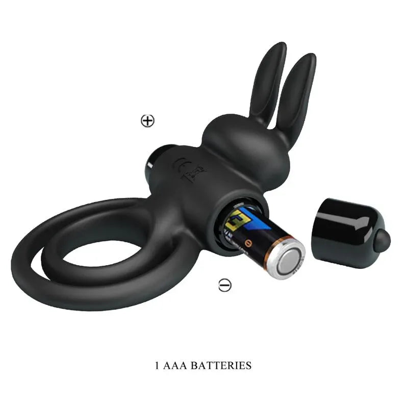 Pretty Love – Anneau de Lapin Vibrator Iii pour Pénis Noir